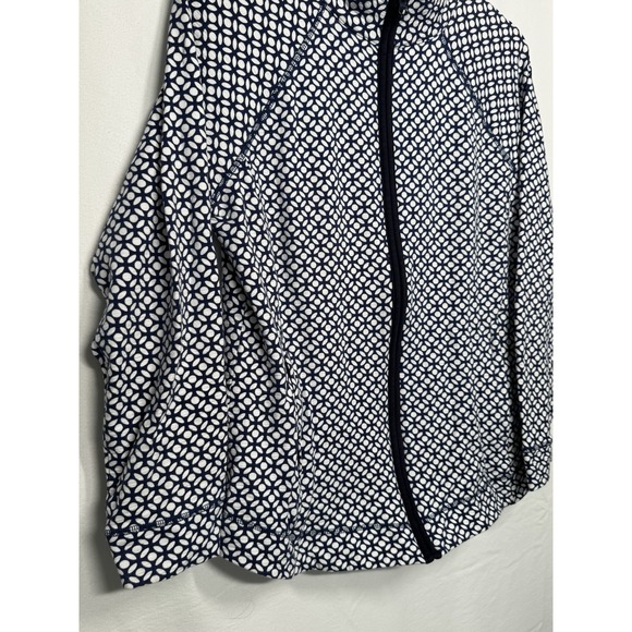 Talbots Women's Full Zip Jacket Sweatshirt Blue & White Size Medium - Picture 4 of 9